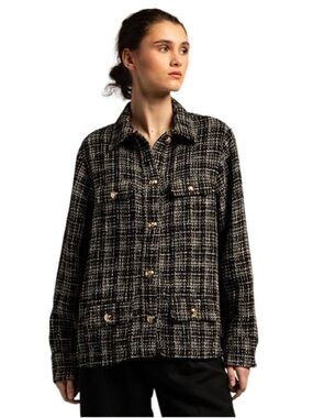ANINE BING Corey Black Tweed Jacket